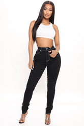 Tawnya Curvy High Rise Skinny Jeans - Black Ins Street